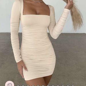 oh polly scrunched mini dress